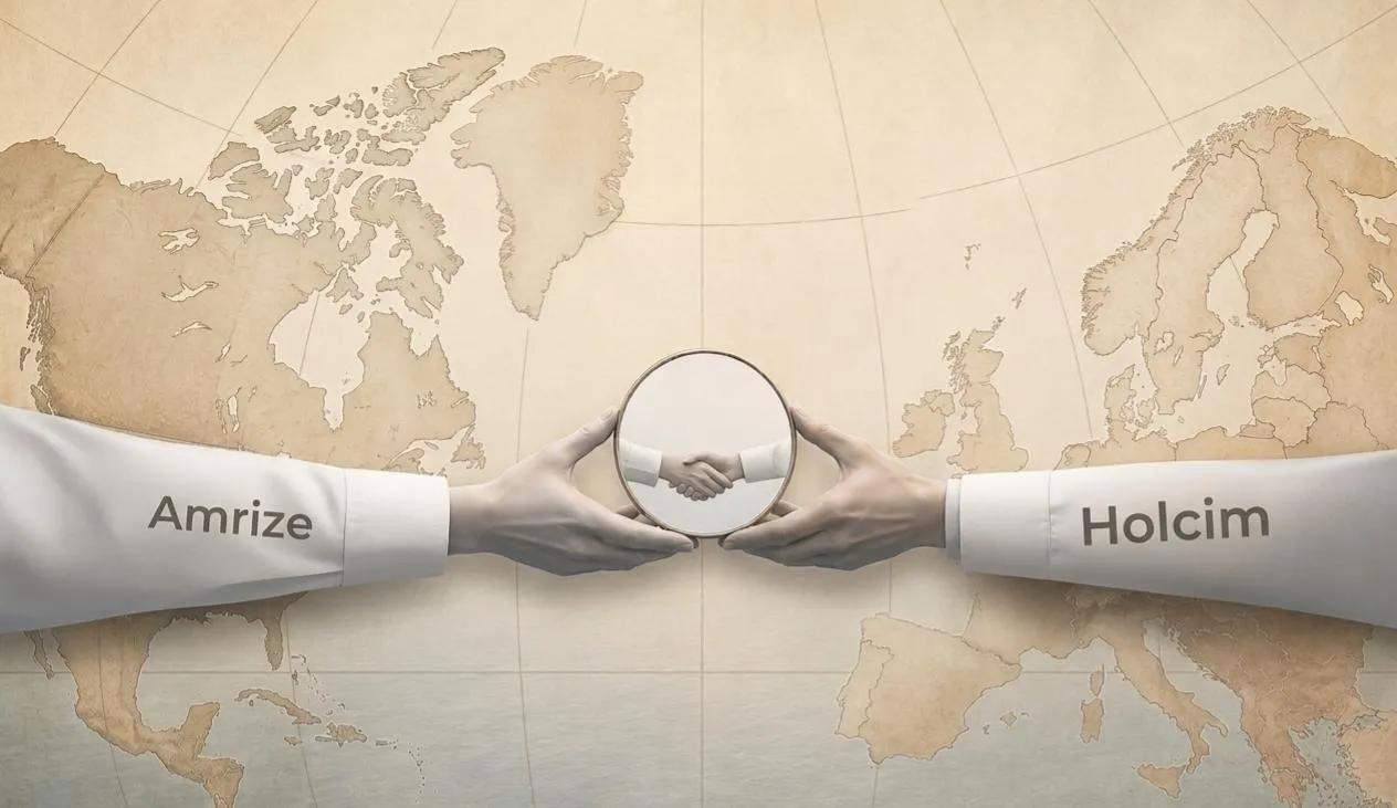 Amrize and Holcim mirror-strategy concept across two continents.