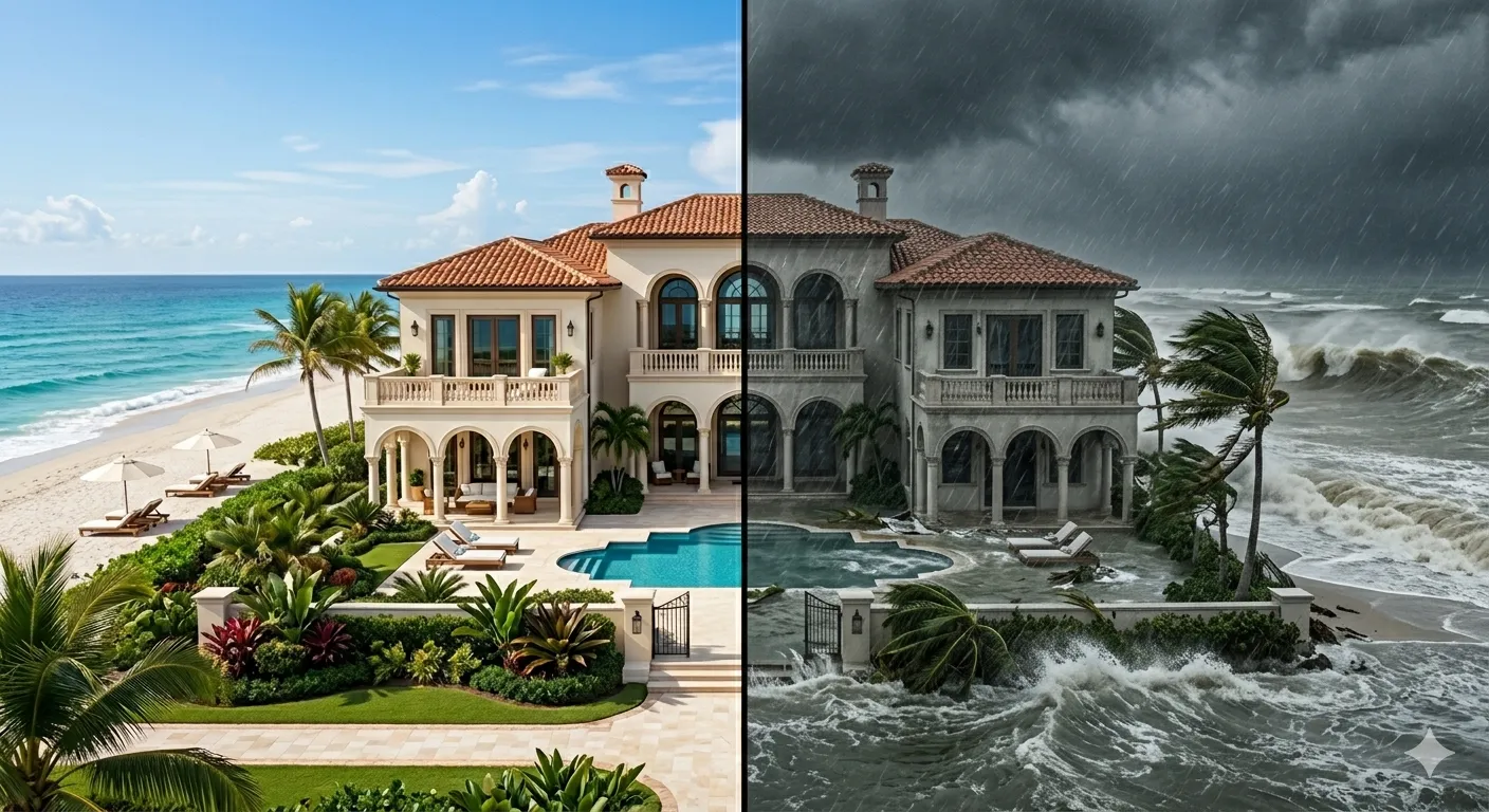 Storm clouds gathering over the Southeast Florida coast.